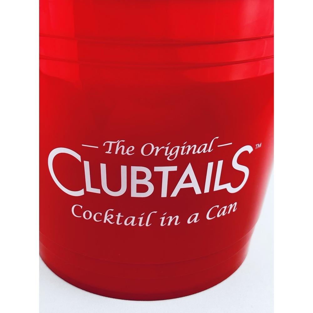 Clubtails Cocktail In A Can Red Classic Logo Advertising Bucket Promotional